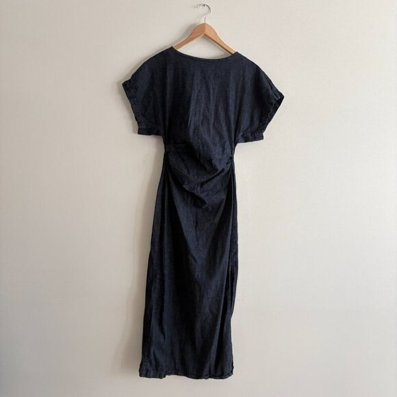 Zara Denim Midi Long Dress Dark Blue Wash Size XS - Picture 8 of 11